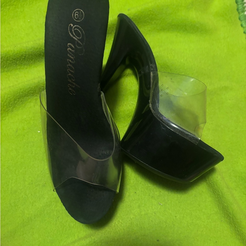 Panache Transparent and Black Heels